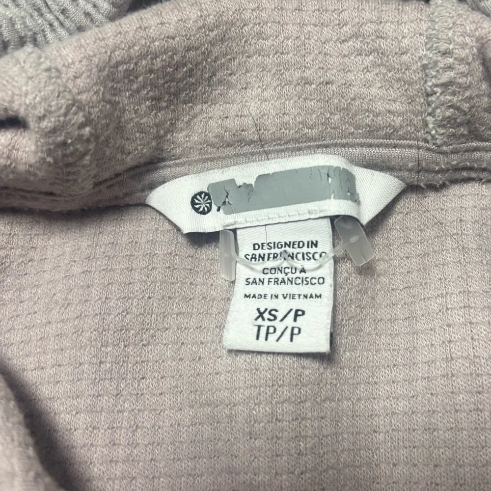 Athleta Balance Waffle Knit Cropped Hoodie in Tinsel Lilac Purple size XS